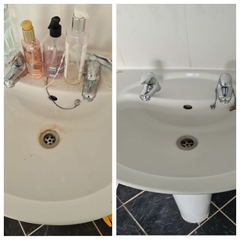 before-and-after-sink-cleaned-by-Sunshine-Cleaning-Hampshire